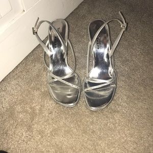 Silver with sparkles heels